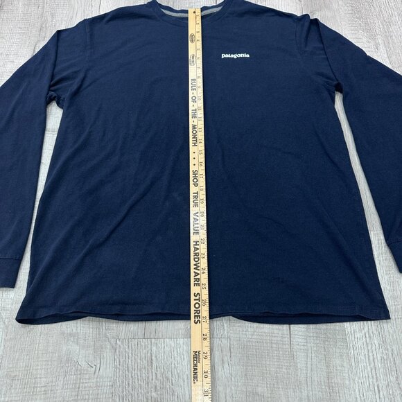 Patagonia Responsibili-tee Long Sleeve T-Shirt Men's Size L Bison Graphic Blue - Picture 6 of 11